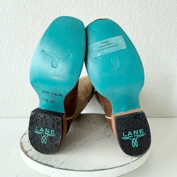 Lane Boots SARATOGA Square Toe Cowboy Boots Desert Clay Western Cowgirl Size 7.5 - Picture 8 of 11